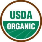 USDA organic text in green and white