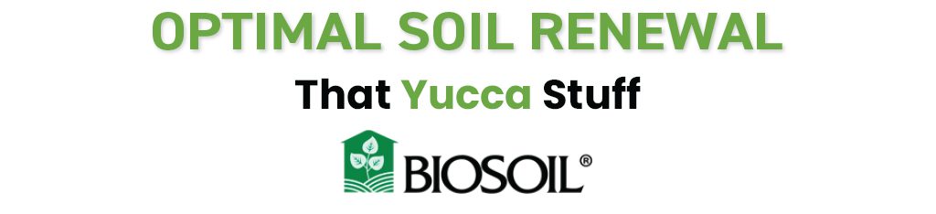 Optimal soil renewal biosoil text on white background
