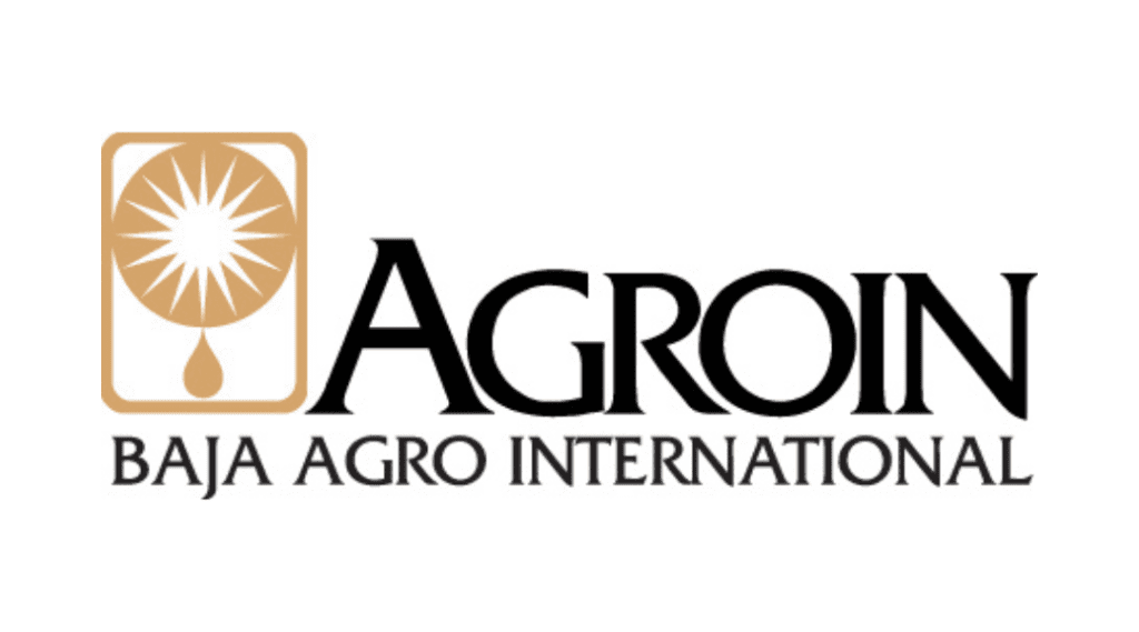 The logo of agroin in black and white background